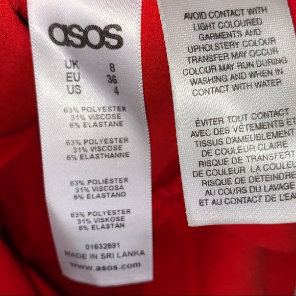 ASOS red short sleeve pleated hem shift dress - Picture 3 of 5